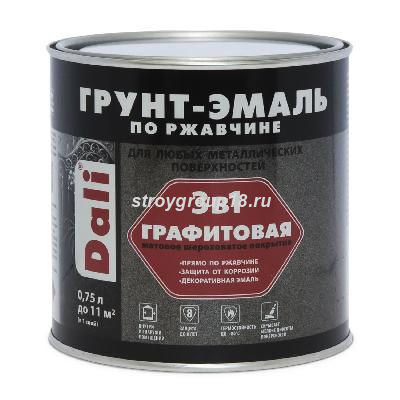 Графитовая Грунт-Эмаль по ржавчине , 2 л серо-синий Dalli