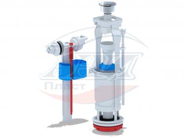 Арматура для унитаза бок/подв., 1 кноп. хром, АНИпласт Эконом