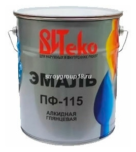 Эмаль ПФ-115 ВИТЕКО серая , 1,8 кг
