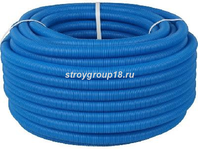 Труба гофрир зашит для труб 20 (наруж d25) синяя БУХТА 50м STOUT