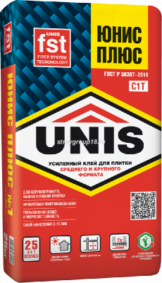 УЦЕНКА Клей UNIS плиточный ПЛЮС 5кг (144шт/под)