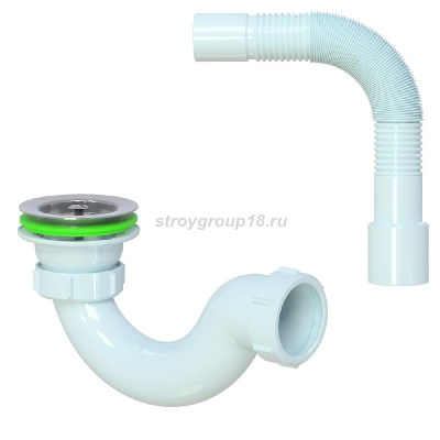Сифон 11/2" * 40 душ. поддона с гиб труб 40-40/50 Акватер V120