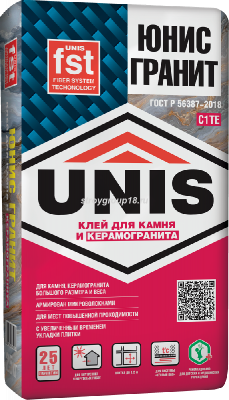 Клей UNIS плиточный ГРАНИТ 25кг класс С2Т (48шт/под)