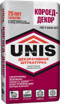 Штукатурка UNIS КОРОЕД-ДЕКОР, декоративная  25кг 