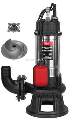 Насос с ножами 1500 НЕРЖ JEMIX гриндер дрен (1500Вт, Qmax-15 m3/час, Hmax-12,5м,размер фракции 30мм)