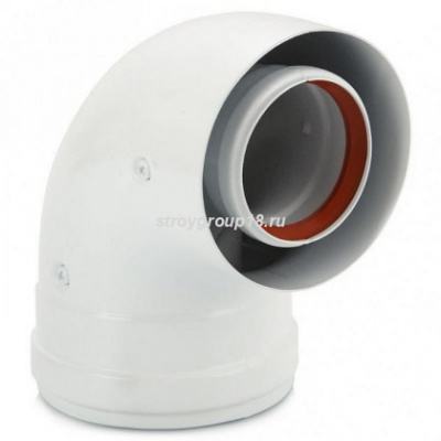Отвод коакс. 90* d60/100мм с раструбом TERMICA