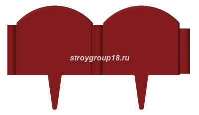 Ограждение садовое ВОЛНА  ПП 500*300*12 вишн 